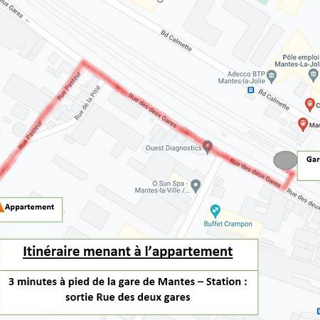 Appartement F2 De Haut Standing En Hypercentre Avec Jardin Prive A 270 M De La Gare De Mantes ! Exteriör bild
