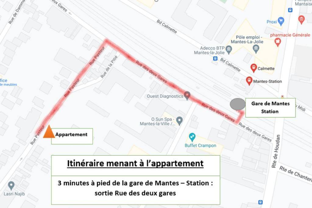 Appartement F2 De Haut Standing En Hypercentre Avec Jardin Prive A 270 M De La Gare De Mantes ! Exteriör bild